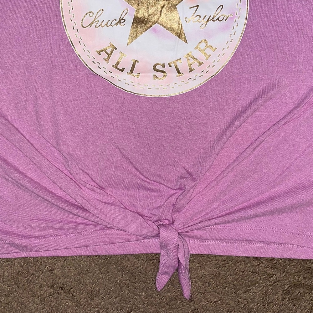 Converse Girls Purple Graphic Top - Picture 5 of 7